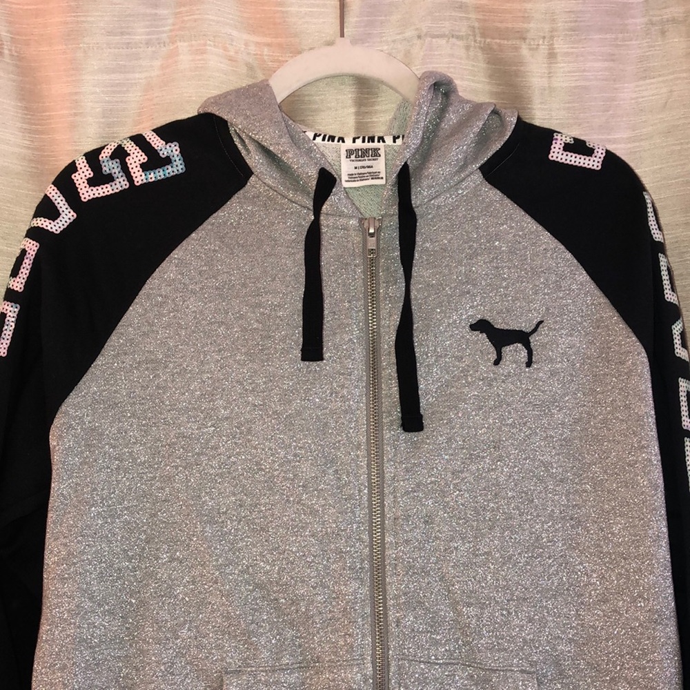 Metallic accented PINK hoodie